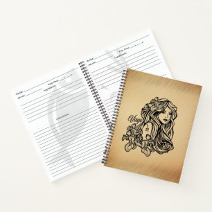 Virgo Zodiac Antique Look Notebook