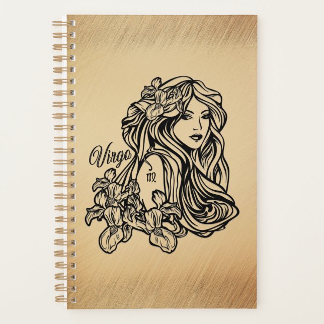 Virgo Zodiac Antique Look Planner (Front)
