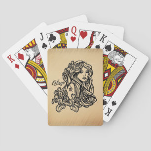 Virgo Zodiac Antique Look Playing Cards