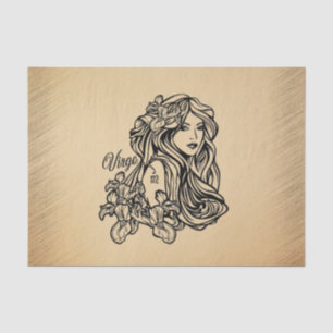 Virgo Zodiac Antique Look Tissue Paper