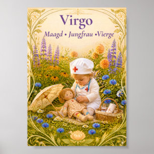 Virgo Zodiac Art Dreamy Astrology Collection Poster