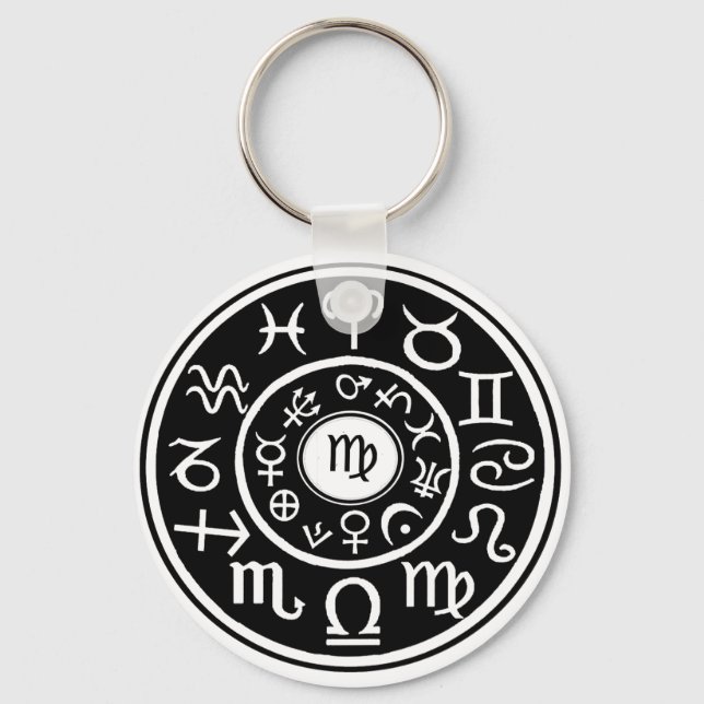Virgo - Zodiac Astrological Constellation Key Ring (Front)