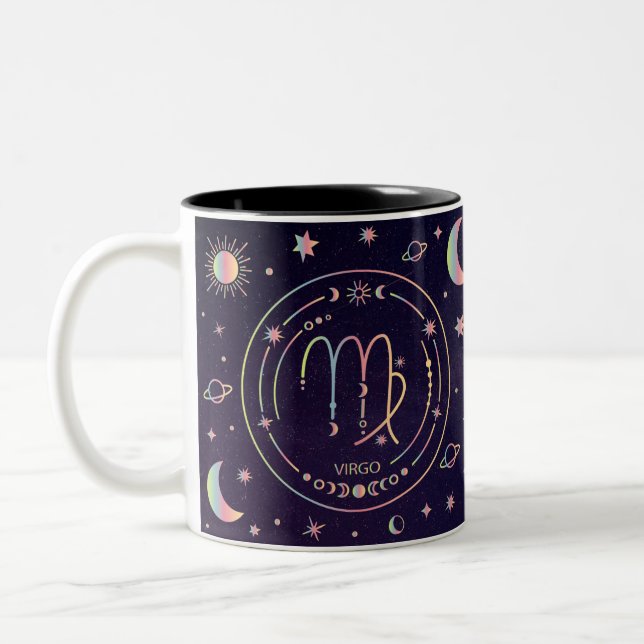 Virgo Zodiac Astrological Two-Tone Coffee Mug (Left)
