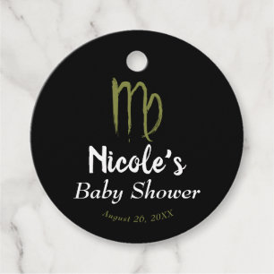 VIRGO Zodiac August September Baby Shower Favour Tags