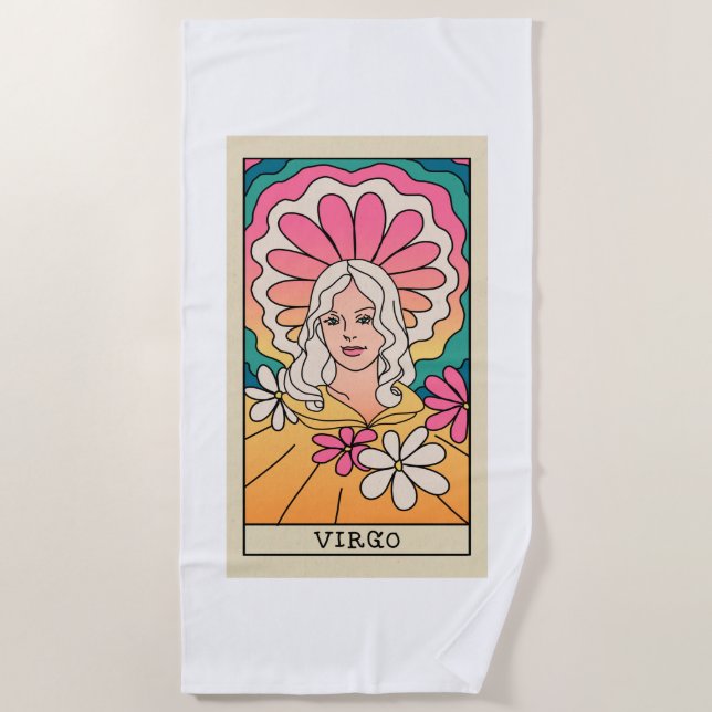 Virgo Zodiac Beach Towel (Front)