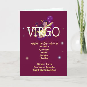 Virgo Zodiac Birthday Card