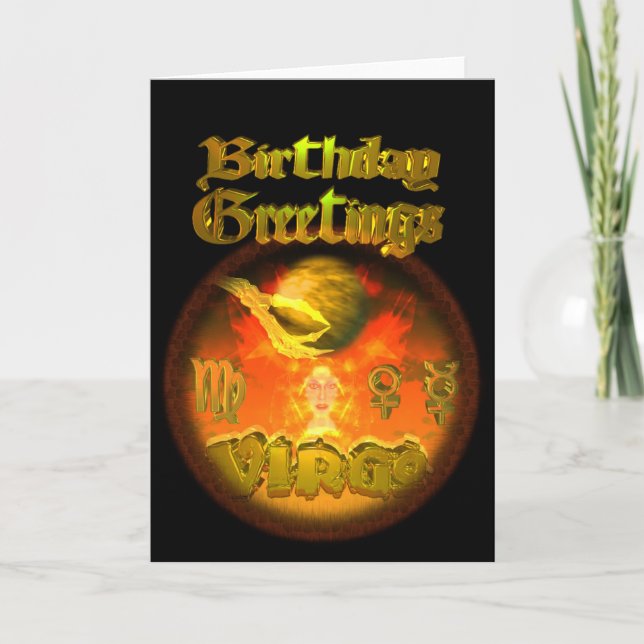 Virgo Zodiac Birthday Greetings by Valxart Card (Front)