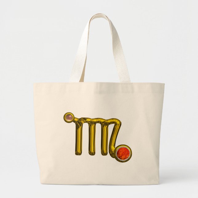 VIRGO ZODIAC BIRTHDAY JEWEL LARGE TOTE BAG (Front)