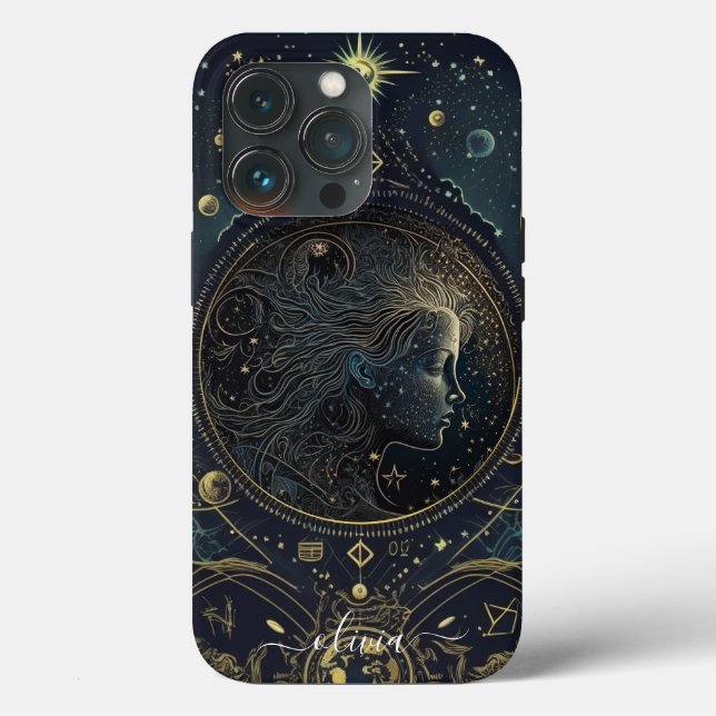 Virgo zodiac black and gold Case-Mate iPhone case (Back)