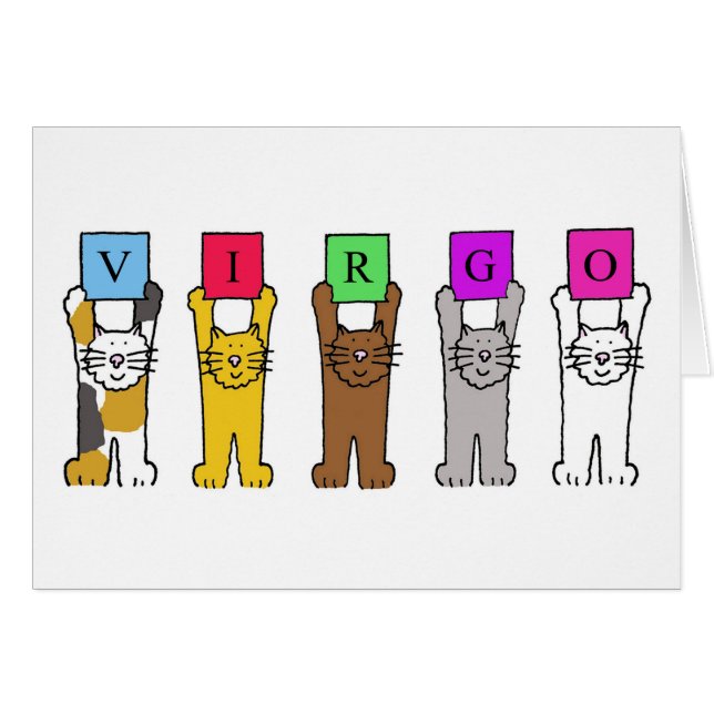 Virgo  Zodiac Cartoon Cats (Front Horizontal)