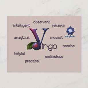 Virgo zodiac characteristics postcard