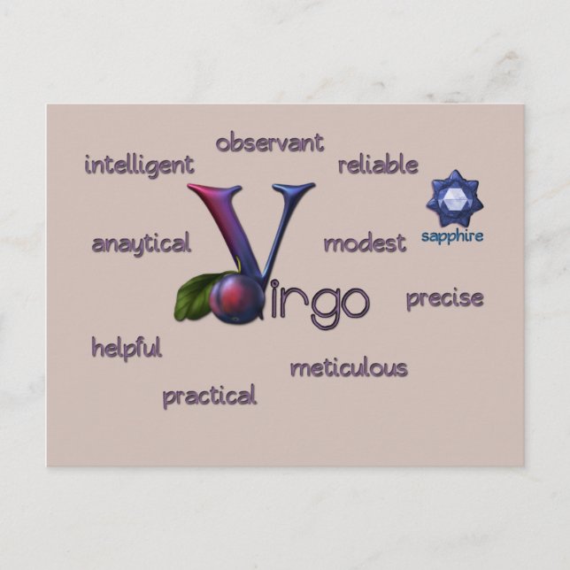 Virgo zodiac characteristics postcard (Front)