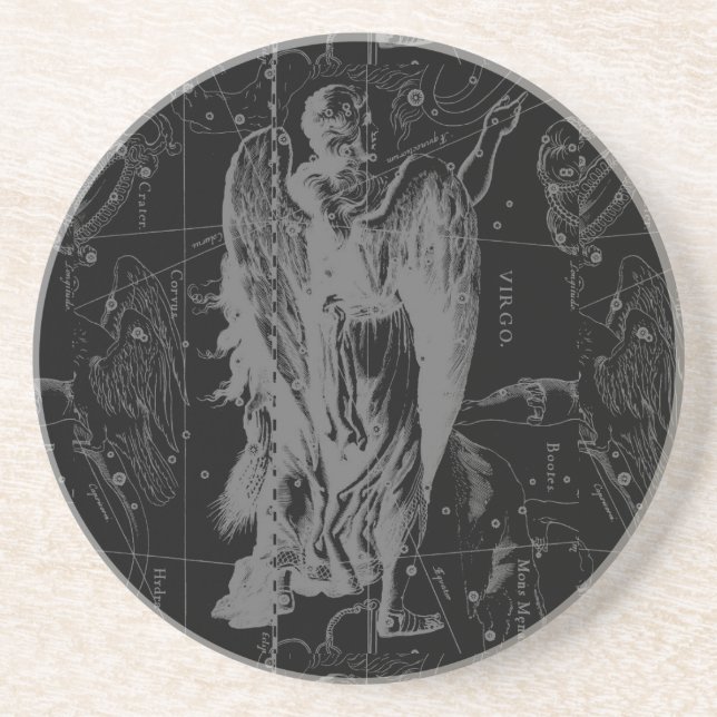 Virgo Zodiac Constellation Hevelius 1690 Coaster (Front)