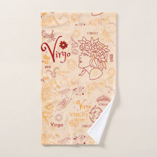 Virgo Zodiac Design Horoscope Design Hand Towel