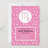 Virgo zodiac earth sign invitation template