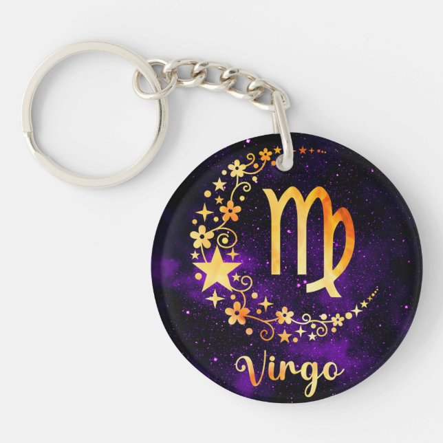 Virgo Zodiac Elegance - Unlock the Stars Key Ring (Front)