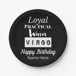 Virgo Zodiac Fun Characteristics Birthday Paper Plate