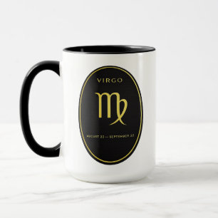 Virgo Zodiac Gold Oval Emblem Mug Luxury Astrolo