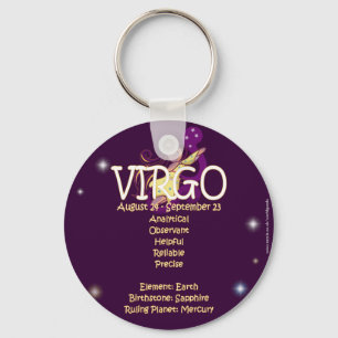 Virgo zodiac key ring