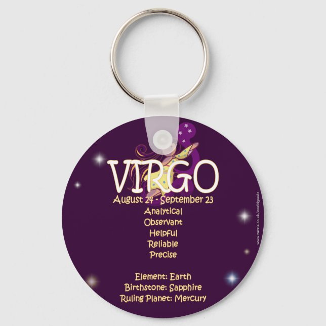 Virgo zodiac key ring (Front)