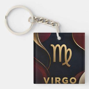 Virgo Zodiac Luxury Celestial Astrology Gift Key Ring