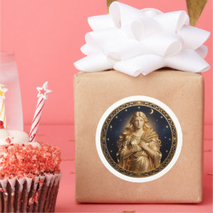 Virgo Zodiac Maiden Classic Round Sticker