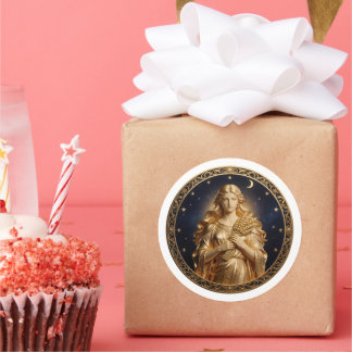 Virgo Zodiac Maiden Classic Round Sticker