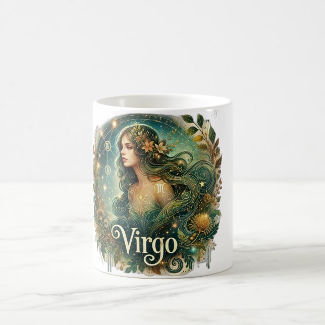 Virgo Zodiac Mug – Earthy & Mystical Design ♍✨ (Center)