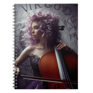 Virgo Zodiac Musician Cello Notebook