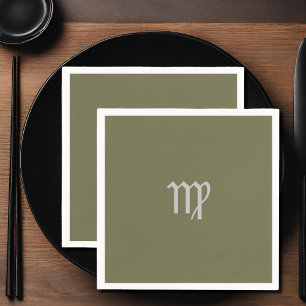 Virgo Zodiac - Olive  Napkin