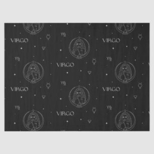 Virgo Zodiac Pattern in Black and White Tissue Paper