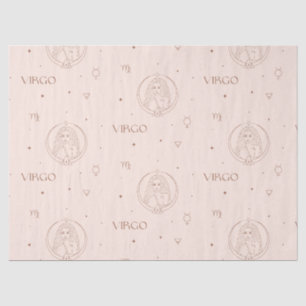 Virgo Zodiac Pattern in Brown and Burgundy Tissue Paper