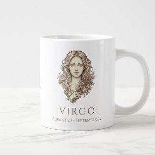 Virgo Zodiac Personalised Name & Birth Date Large Coffee Mug