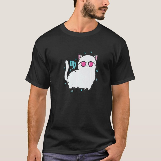Virgo Zodiac Sign as a Cat Horoscope T-Shirt (Front)