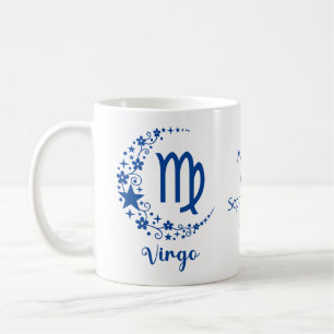 Virgo Zodiac Sign Astrology Birthday Blue White  Coffee Mug