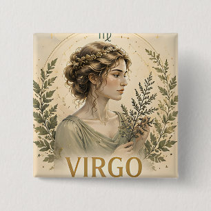 Virgo Zodiac Sign Birthday Astrology Gift 15 Cm Square Badge
