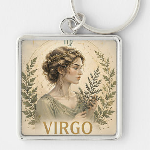 Virgo Zodiac Sign Birthday Astrology Gift Key Ring