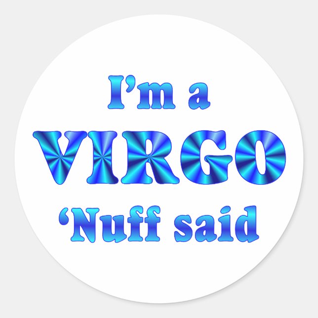 Virgo Zodiac Sign Classic Round Sticker (Front)