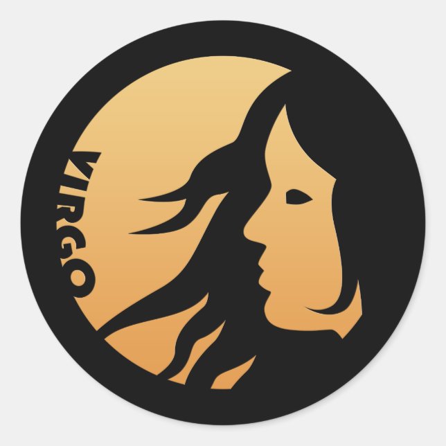 Virgo Zodiac Sign Classic Round Sticker (Front)