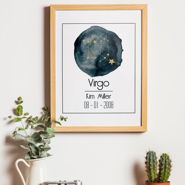 Virgo Zodiac Sign: Custom Name & Birthday Poster (Creator Uploaded)