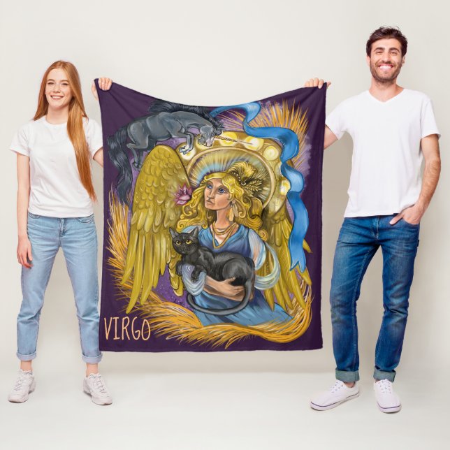 Virgo Zodiac Sign Fleece Blanket (In Situ)