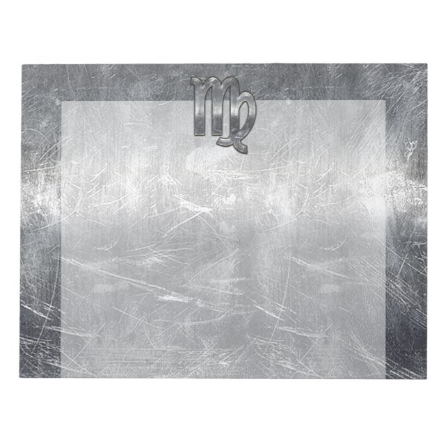 Virgo Zodiac Sign Grunge Distressed Style Notepad (Front)