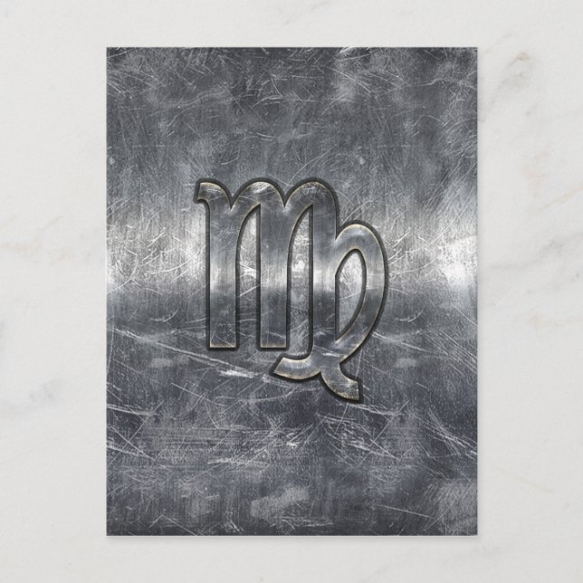 Virgo Zodiac Sign Grunge Distressed Style Postcard (Front)