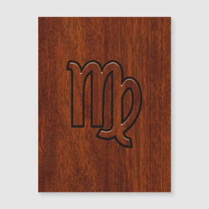 Virgo Zodiac Sign in Brown Mahogany Style
