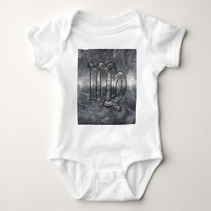 Virgo Zodiac Sign in Grunge Distressed Style Decor Baby Bodysuit