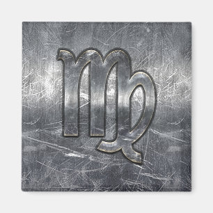 Virgo Zodiac Sign in Grunge Distressed Style Decor Magnet