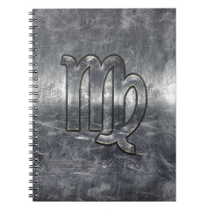 Virgo Zodiac Sign in Grunge Distressed Style Decor Notebook