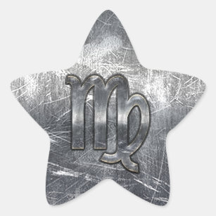 Virgo Zodiac Sign in Grunge Distressed Style Decor Star Sticker