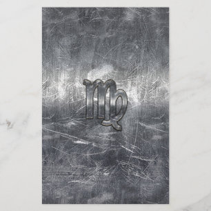 Virgo Zodiac Sign in Grunge Distressed Style Decor Stationery
