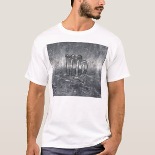 Virgo Zodiac Sign in Grunge Distressed Style Decor T-Shirt